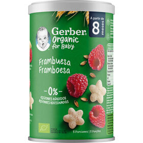 Snack Para Bebé Cereais Com Framboesa +8M Gerber 35 gr