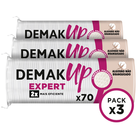 Discos De Algodão Desmaquilhantes Não Branqueados Expert Redondos Demak'up 3 X  70 Un