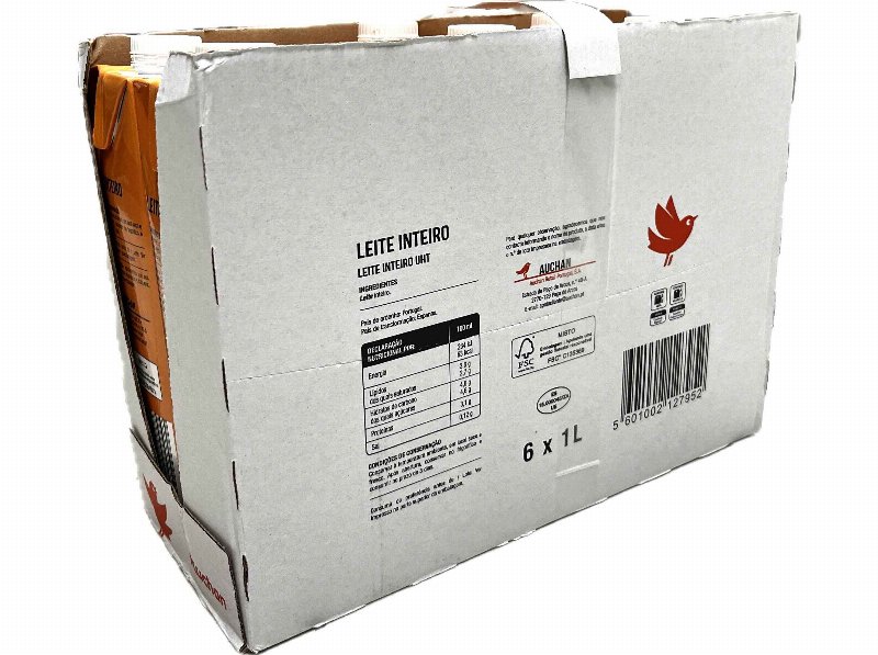 Leite Uht Inteiro Auchan 6X1 l