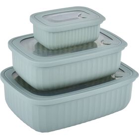Conjunto 3 Caixas Herméticas Cinza Ceramic Colors Kasa