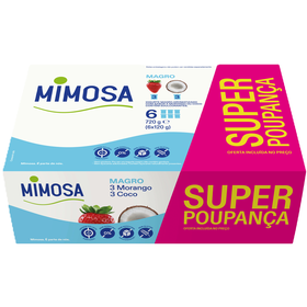 Iogurte Magro Aroma Morango E Coco Mimosa 720 gr (6 Un)