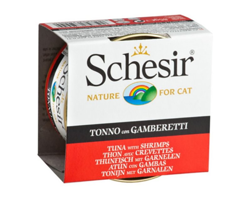 Comida Húmida Para Gato Schesir Lata Com Atum E Gambas 85 g
