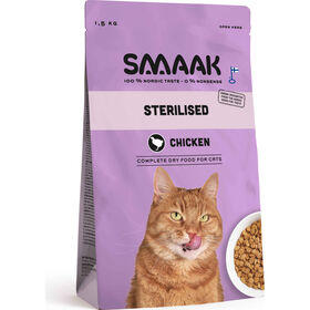 Ração Para Gato Adulto Esterilizado Frango Smaak 1,5 kg