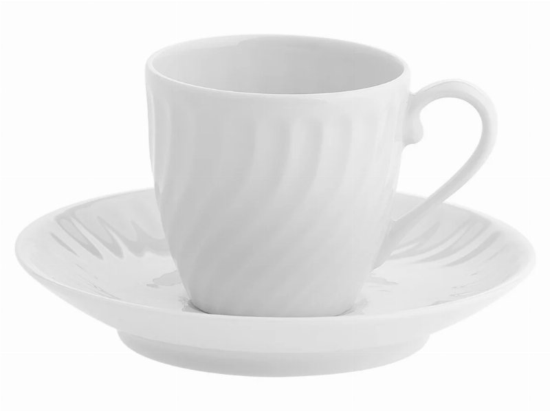 Chávena De Café Com Pires Sagres Vista Alegre Branco Porcelana Ø11.7Cm