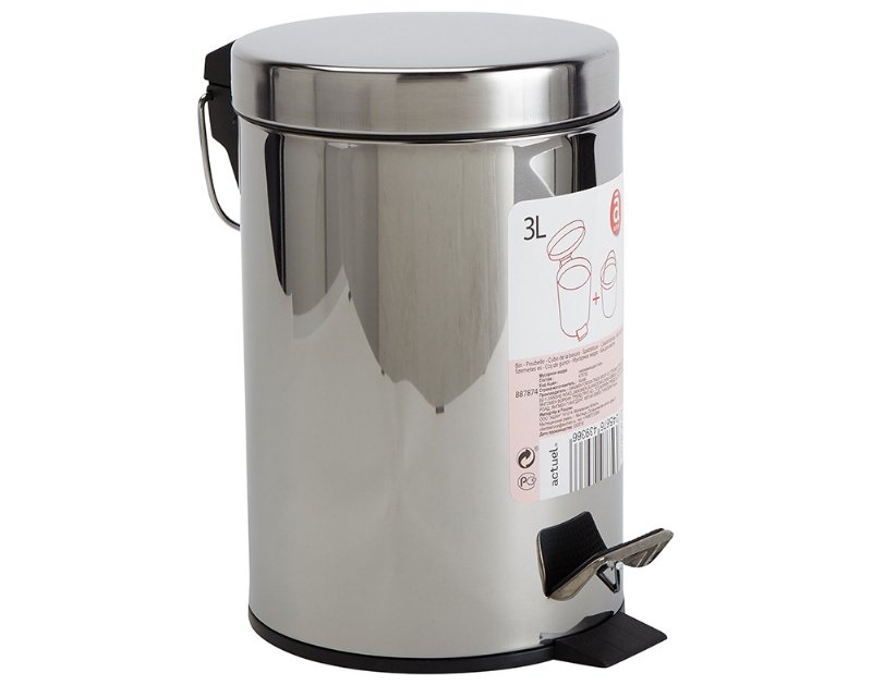 Balde Para Wc Actuel Metal Em Inox 3 l