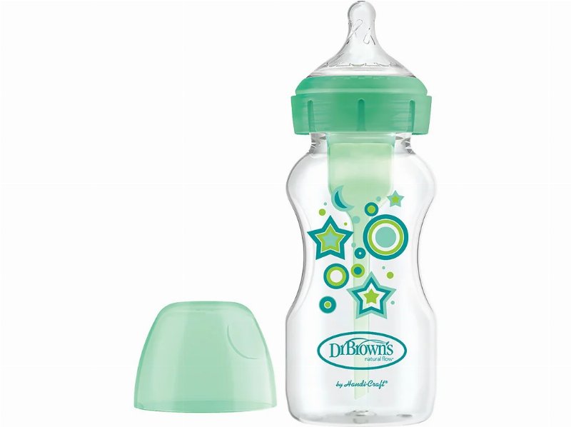 Biberão Dr. Brown's Boca Larga Verde 270 ml 1Un