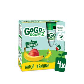 Pack Saquetas De Fruta Maçã E Banana +3A Gogo Squeez 4 X 90 gr