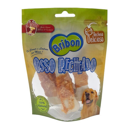 Snack Para Cão Ossos Recheados Bribon 3Un