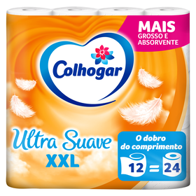 Papel Higiénico Ultra Suave Xxl Compacto Colhogar 12 Rolos = 24 Rolos