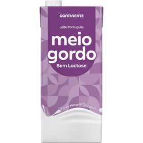 Leite Uht Meio Gordo Sem Lactose Continente 1 l