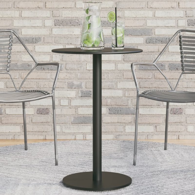 Hkh Mesa De Jardim Redonda Ø50X72 Cm Aço - Preto