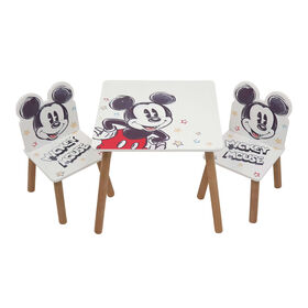 Conjunto Mesa E 2 Cadeiras Madeira Mickey Disney