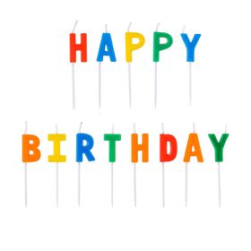 Conjunto Velas Happy Birthday Coloridas Kasa