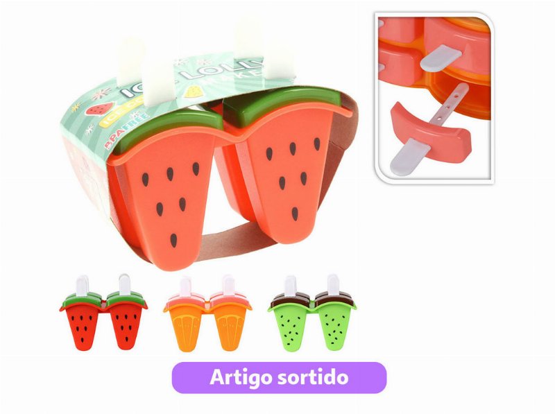 Moldes De Gelado Frutas 4 Unidades Modelos Sortidos