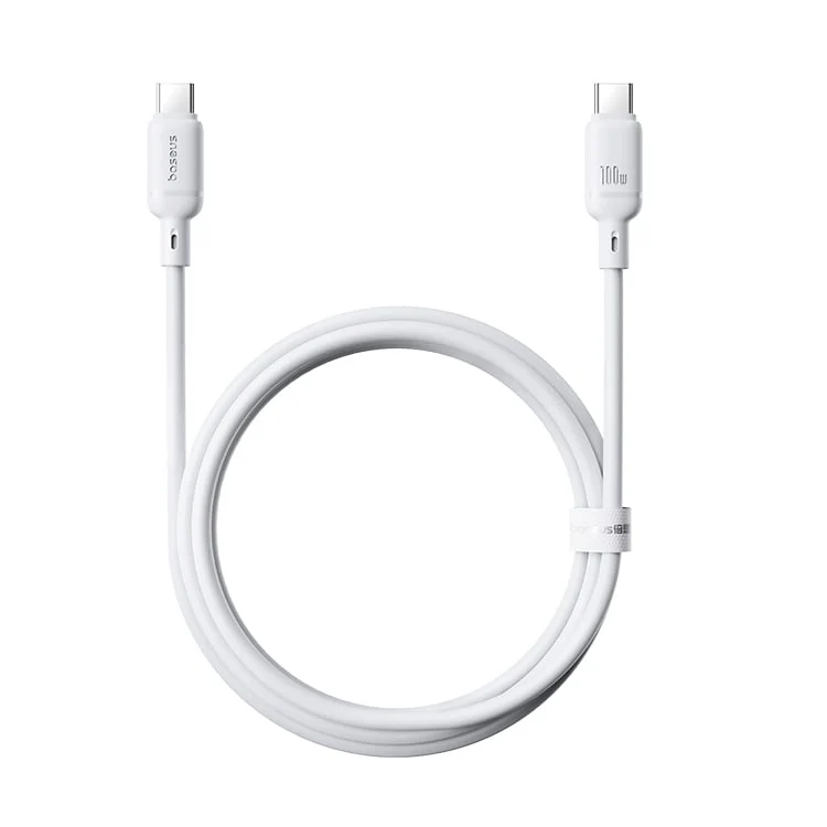 Baseus Cabo Silky Series Fast Charging Type-C To Type-C 100W 1M Moon White
