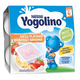 Alimento Lácteo Morango E Banana +8M Yogolino 4 X 100 gr