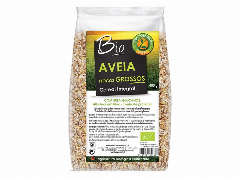 Flocos De Aveia Cem Porcento Grossos Bio 400 g
