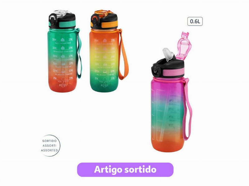 Garrafa De Água Anilar Plástico 0.6 l Cores Sortidas