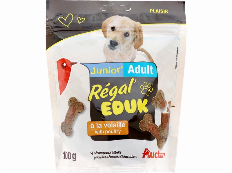 Snacks Para Cão Auchan Júnior Régal' Eduk Com Aves 100 g