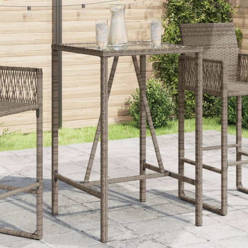 Hkh Mesa De Bar Para Exterior Vime Pe - Cinzento