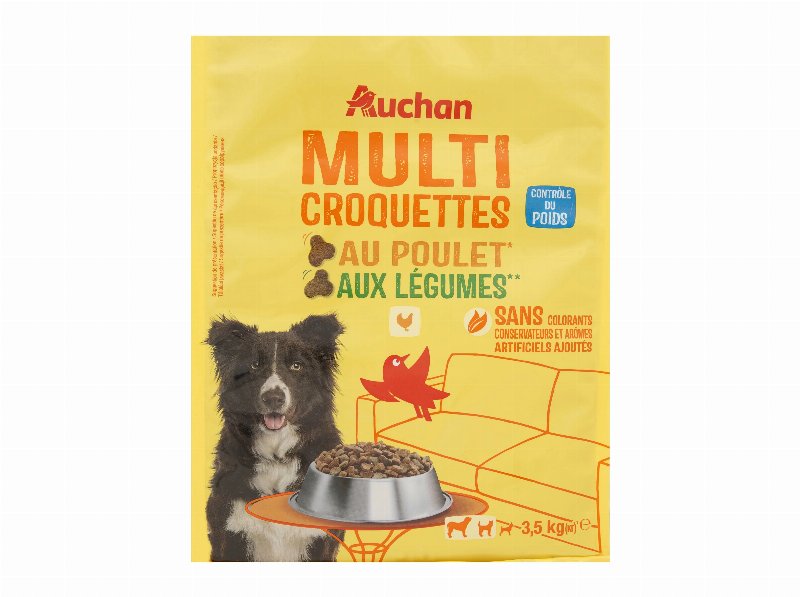 Ração Para Cão Auchan Controlo De Peso Com Frango E Com Legumes 3.5 kg