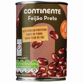 Feijão Preto Cozido Continente 420 gr (Peso Escorrido 260 gr)