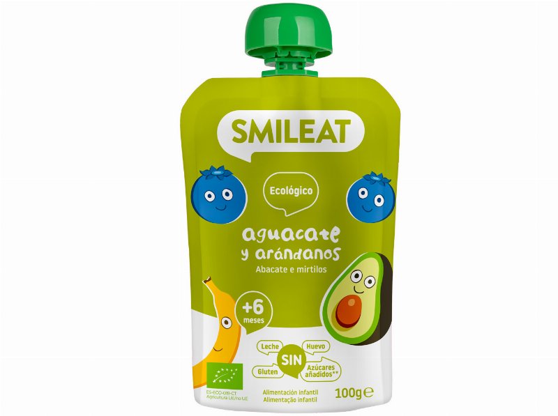 Saqueta Fruta Smileat Bio Abacate E Mirtilos 100 g