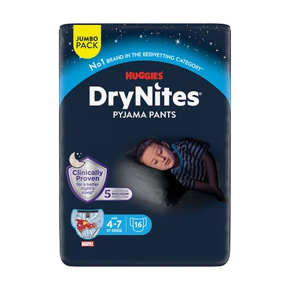 Fraldas Drynites Menino 4-7 Anos 17-30 kg Huggies 10Un