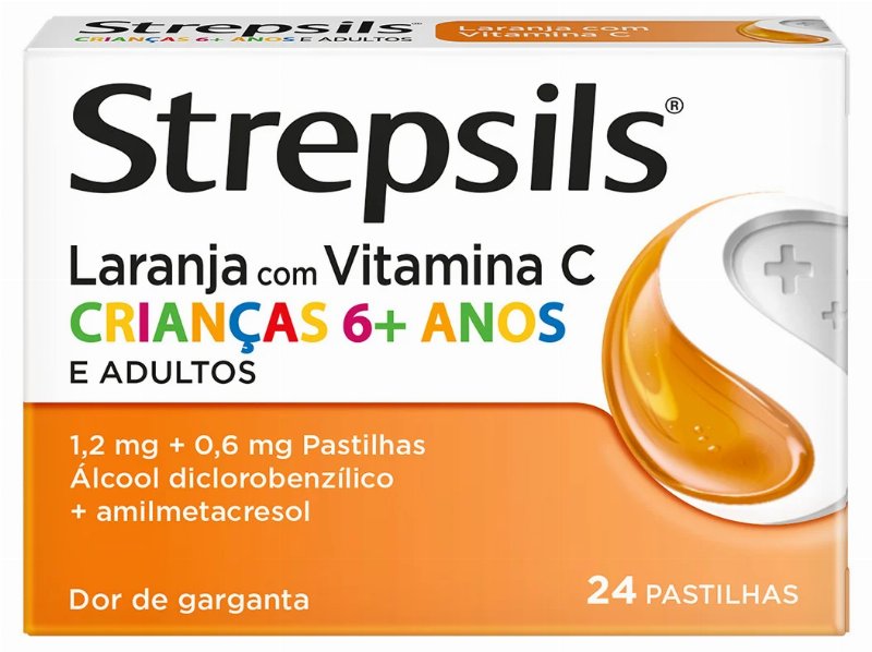 Pastilhas Strepsils Laranja Com Vitamina C 24Un