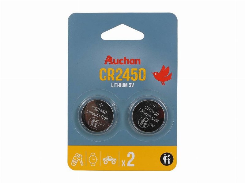 Pack 2 Pilhas Litium Auchan Standard Cr2450
