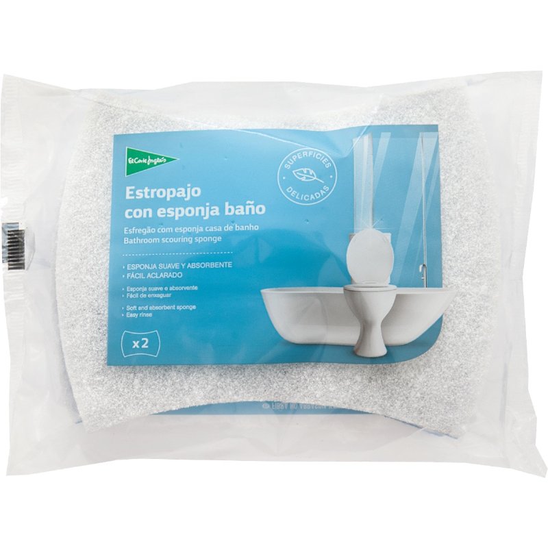 Esfregão Com Esponja Para Casa De Banho 2 unidades