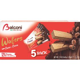 Bolachas Wafers Com Recheio Chocolate Pack Balconi 225 gr (5 Un)