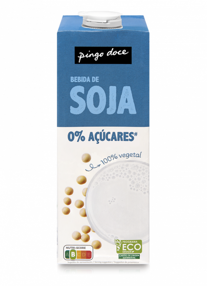 Bebida Vegetal De Soja Sem Açúcar Pingo Doce 1L