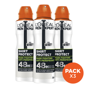 Desodorizante Spray Shirt Protect L'oréal Paris Men Expert 3 X 150 ml