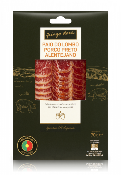 Paio Do Lombo Porco Preto Alentejano Pingo Doce Iguarias 0.07Kg