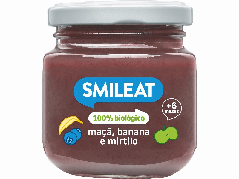 Boião Fruta Smileat Bio Maçã Banana Mirtilos 130 gr