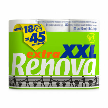 Papel Higiénico Extra Xxl 2 Folhas 18=45 Rolos Renova 18Ro