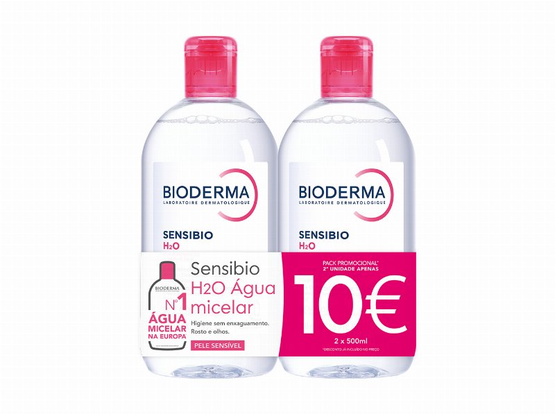Água Micelar Bioderma Sensibio 2X500 ml Promo