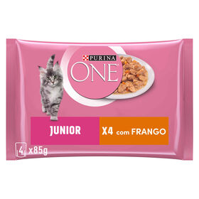 Comida Húmida Para Gato Júnior Frango Purina One 4 X 85 g
