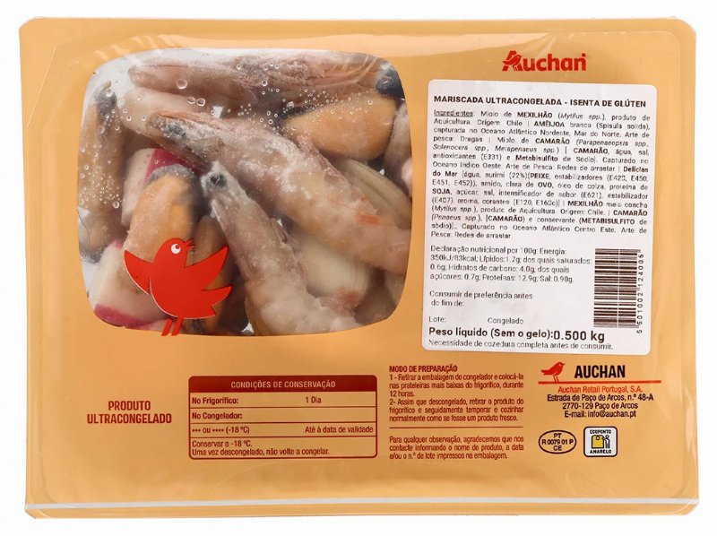 Mariscada Auchan Sem Glúten 500 g