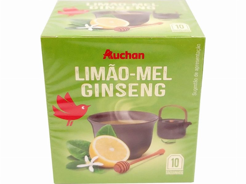 Chá Auchan Verde Limão E Mel Ginseng 10 Saquetas