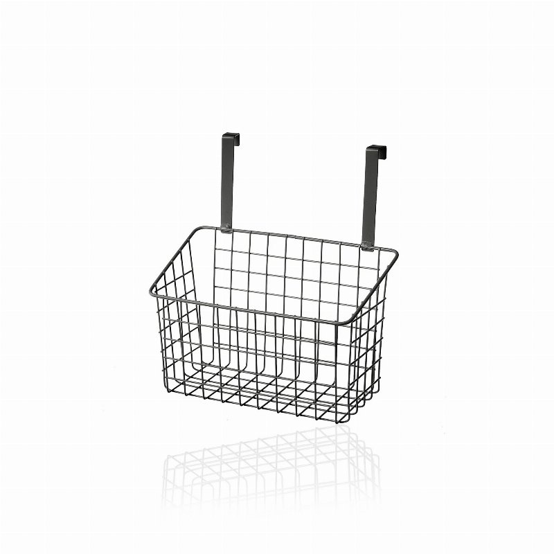 Cesta Para Pendurar Porta Metal Preto