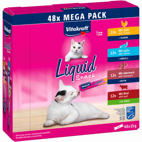 Snack Para Gato Líquido Frango, Vitela, Salmão E Paté De Fígado Vitakraft 48 X 15 g (720 g)