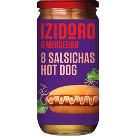 Salsichas Hot Dog Em Frasco 8 Un Izidoro 650 gr (Peso Escorrido 455 gr)