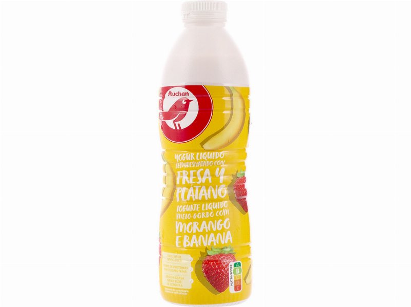 Iogurte Auchan Líquido Morango E Banana 1 kg