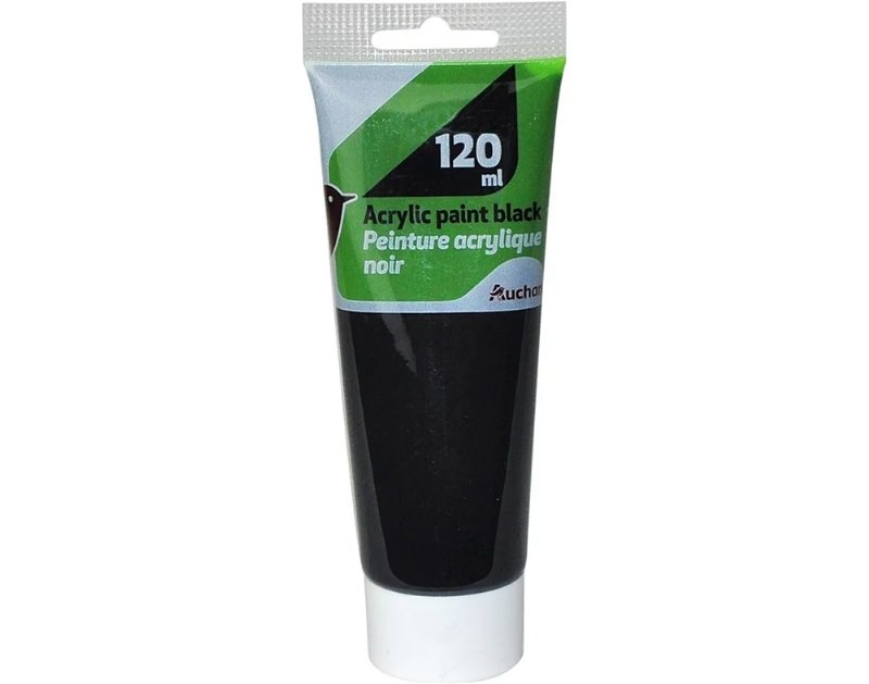 Tinta Acrílica Auchan Preto 120 ml