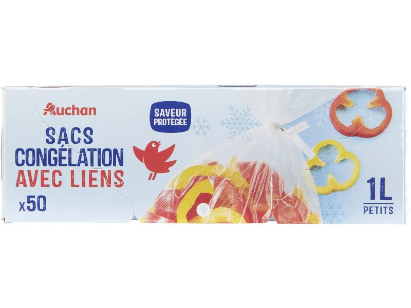Sacos De Congelação Auchan C/ Atilho Pequenos 1 l
