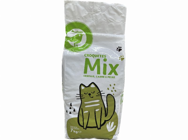 Ração Para Gato Auchan Essencial Mix Cereais Carne E Peixe 7 kg