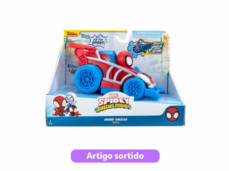 Veículo Webbed Spidey&Friends Wheelies Cores Sortidas