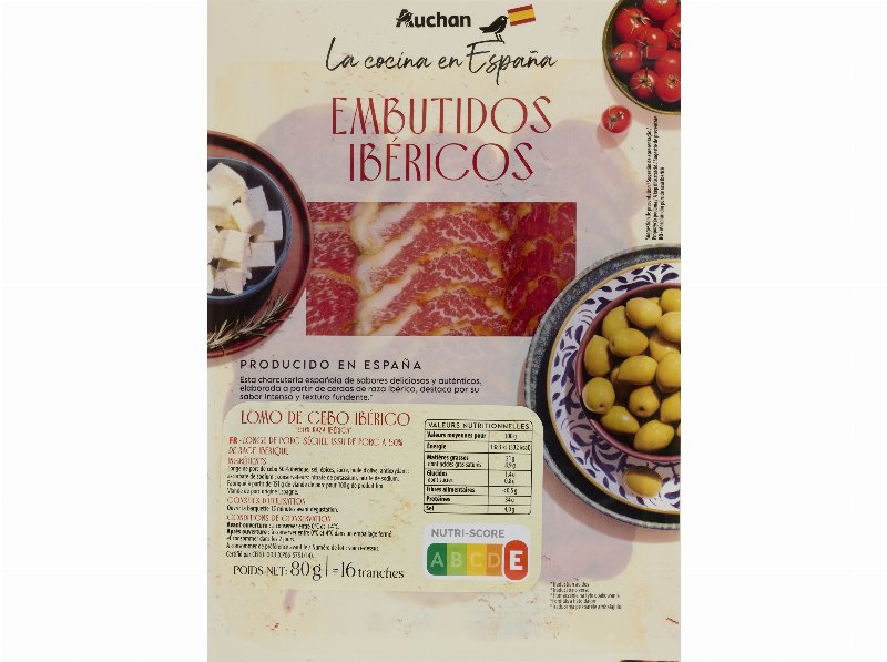Lombo Cebo Iberico Auchan À Mesa Em Espanha 80 g